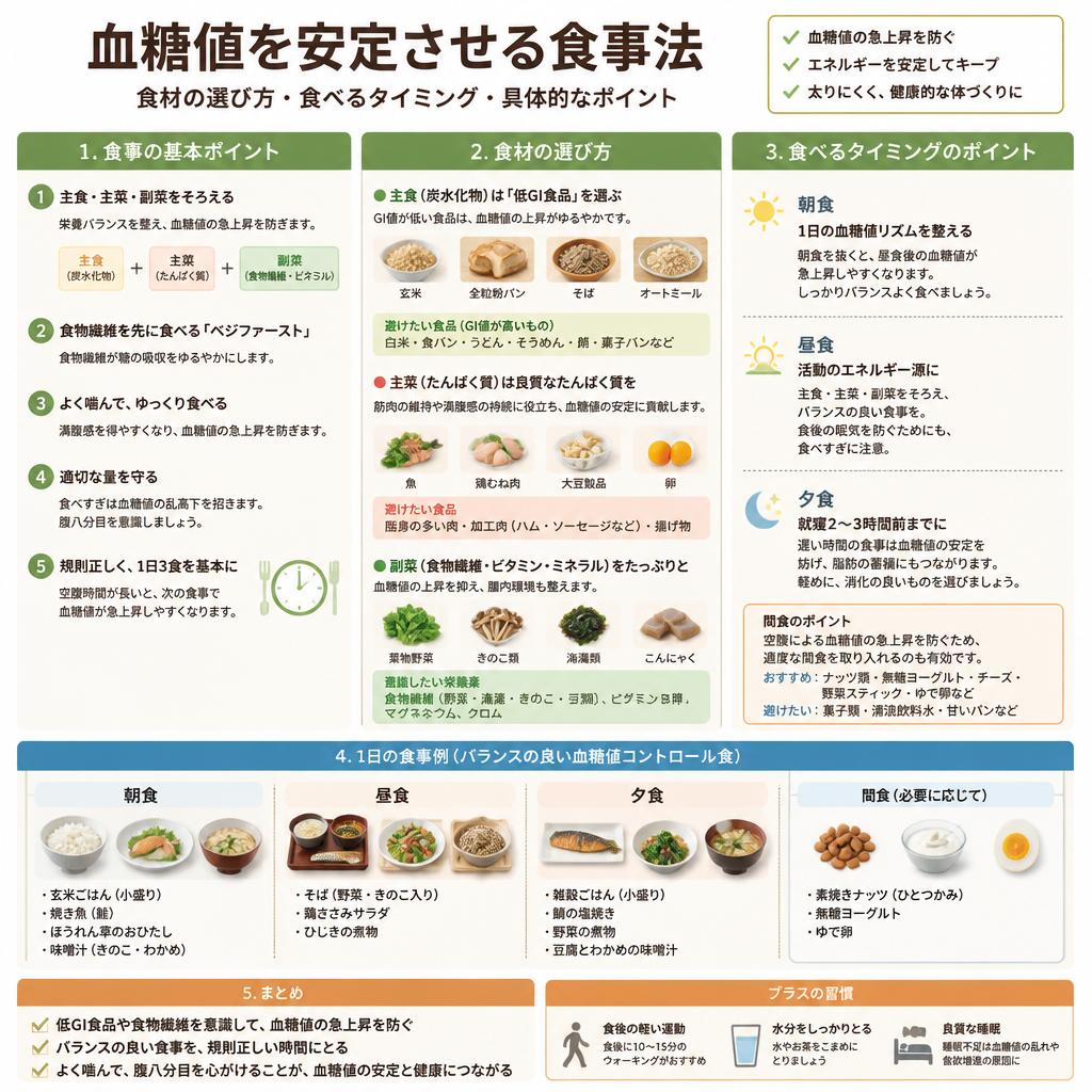 食事で血糖値をコントロールする方法