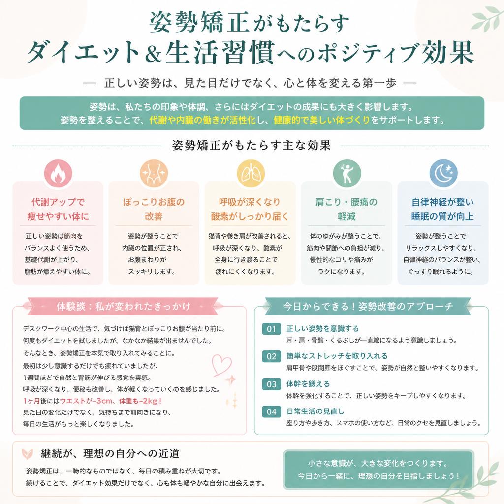 姿勢改善がダイエットに与える影響