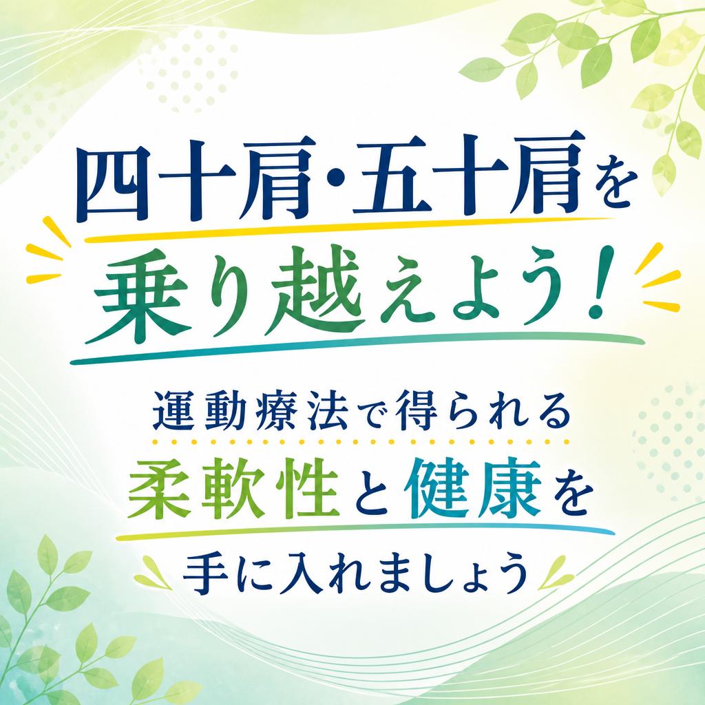 四十肩・五十肩を乗り越えよう！運動で得られる柔軟性と健康