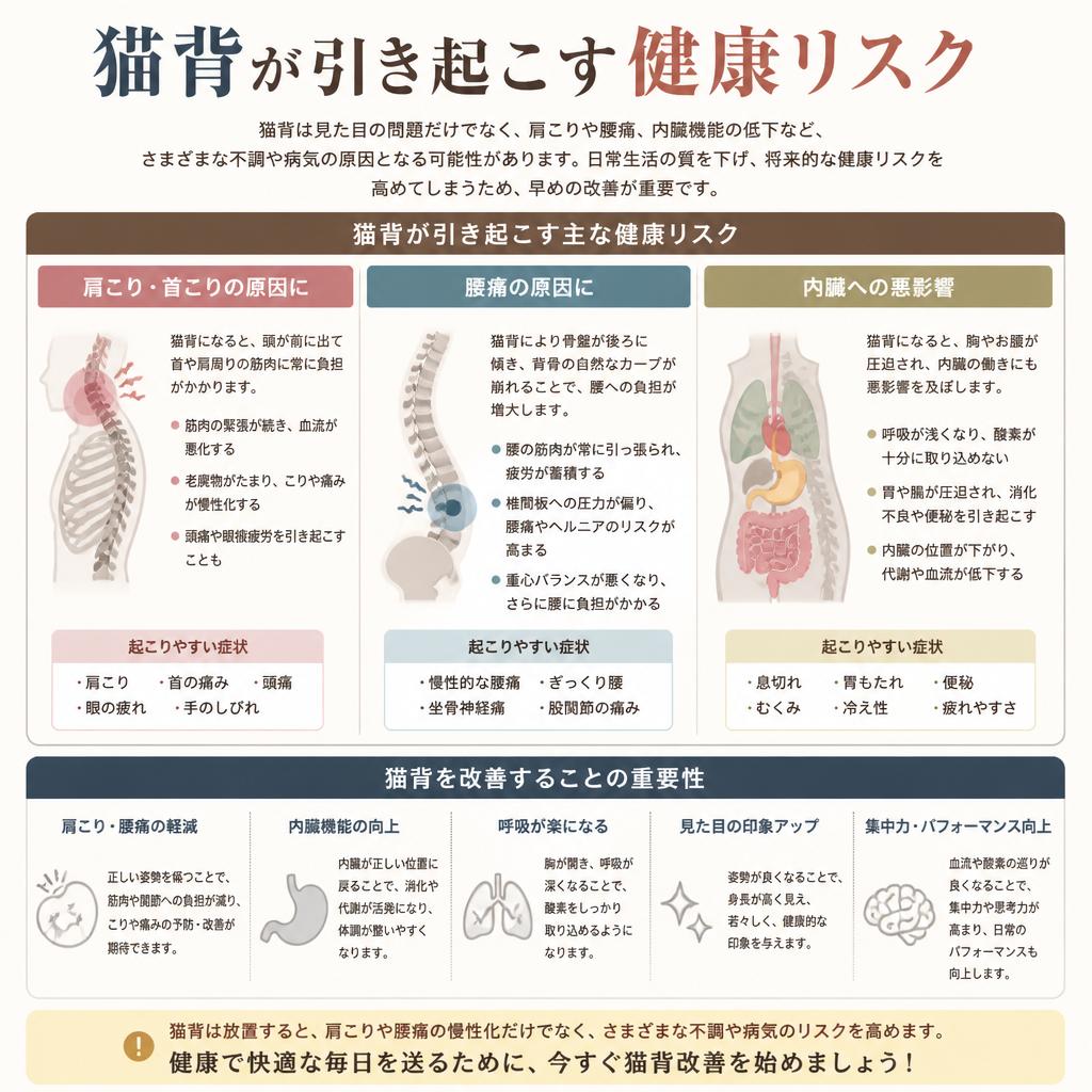 猫背がもたらす心身への影響