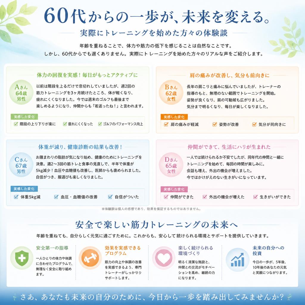成功事例：60代のトレーニング体験談
